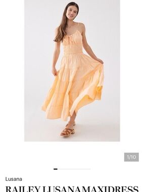 LUSANA Railey Peach Maxi Dress